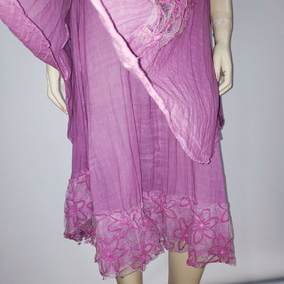 Park Moda Lagenlook Dress Asymmetric Floral Purple - Picture 10 of 12